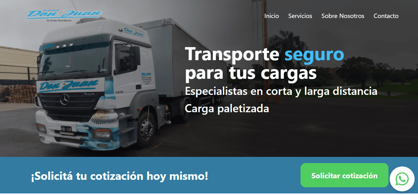 Sitio Web + Admin | Transporte Don Juan